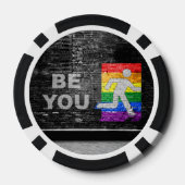 SlipperyJoe's Be You Black Backstein Wand Spazierf Pokerchips (Rückseite)