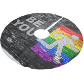 SlipperyJoe's Be You Black Backstein Wand Spazierf Polyester Weihnachtsbaumdecke (Schrägansicht)