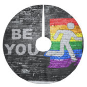 SlipperyJoe's Be You Black Backstein Wand Spazierf Polyester Weihnachtsbaumdecke (Vorderseite)