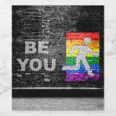 SlipperyJoe's Be You Black Backstein Wand Spazierf Weinetikett (Einzelnes Label)