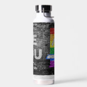 SlipperyJoe's Be You brick wall stick figure rainb Trinkflasche (Links)