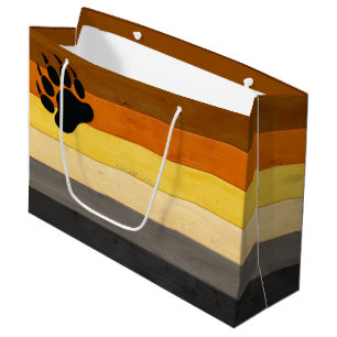 SlipperyJoe's Bear Pride Flag Holzboden Textur Große Geschenktüte