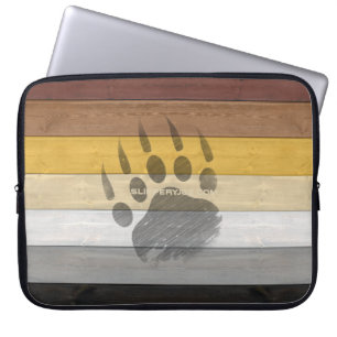 SlipperyJoe's Bear Pride Flag Holzboden Textur Laptopschutzhülle