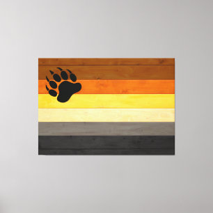 SlipperyJoe's Bear Pride Flag Holzboden Textur Leinwanddruck