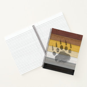 SlipperyJoe's Bear Pride Flag Holzboden Textur Notizblock