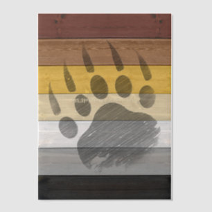SlipperyJoe's Bear Pride Flag Holzboden Textur Pergament Einladungen