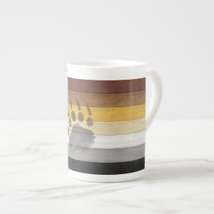SlipperyJoe's Bear Pride Flag Holzboden Textur Porzellantasse