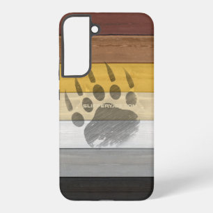 SlipperyJoe's Bear Pride Flag Holzboden Textur Samsung Galaxy Hülle