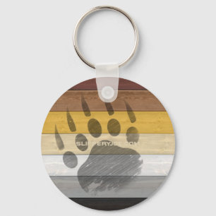 SlipperyJoe's Bear Pride Flag Holzboden Textur Schlüsselanhänger