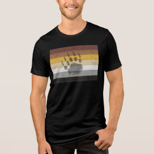 SlipperyJoe's Bear Pride Flag Holzboden Textur Tri-Blend Shirt