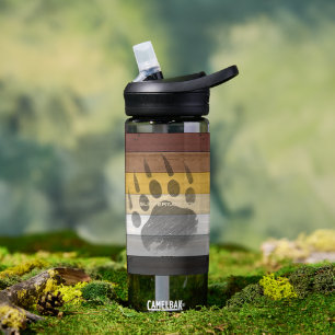 SlipperyJoe's Bear Pride Flag Holzboden Textur Trinkflasche