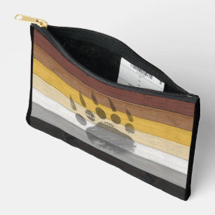 SlipperyJoe's Bear Pride Flag Holzboden Textur Zubehörtasche