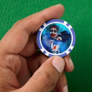 SlipperyJoe's bedrohlicher Clown Frohes Halloween  Pokerchips