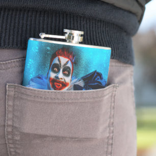 SlipperyJoe's bedrohlicher Clown Happy Halloween R Flachmann
