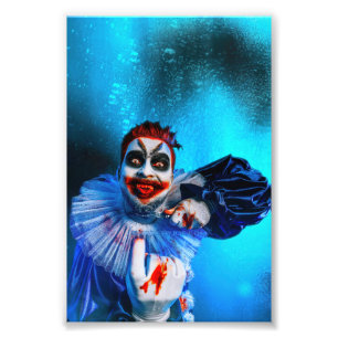 SlipperyJoe's bedrohlicher Clown Happy Halloween R Fotodruck