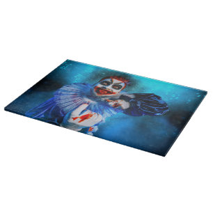 SlipperyJoe's bedrohlicher Clown Happy Halloween R Schneidebrett
