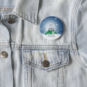 SlipperyJoe's bezaubernder Weihnachts-Schneemann-C Button