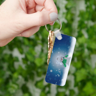 SlipperyJoe's bezaubernder Weihnachts-Schneemann-C Schlüsselanhänger