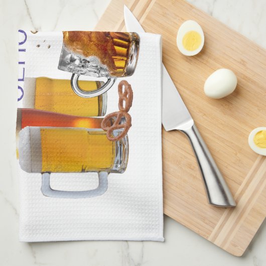 SlipperyJoe's Biergläser Pilsner Gläser Steine Geschirrtuch (Viertel Falte)