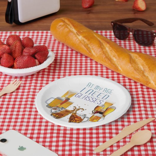 SlipperyJoe's Biergläser Pilsner Gläser Steine Pappteller (Picknick)