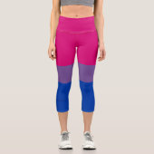 SlipperyJoe's Bisexual Pride Flag Lavendel-pink bl Capri Leggings (Vorderseite)