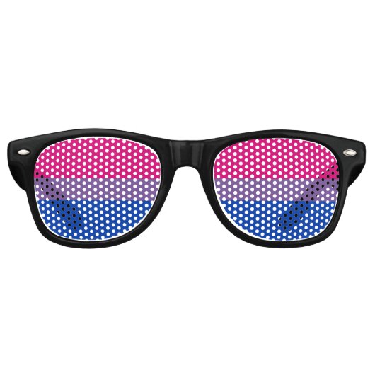 SlipperyJoe's Bisexual Pride Flag Lavendel-pink bl Partybrille (Vorderseite)