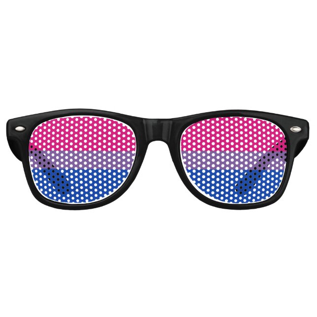 SlipperyJoe's Bisexual Pride Flag Lavendel-pink bl Partybrille (Vorderseite)
