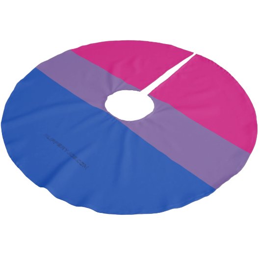 SlipperyJoe's Bisexual Pride Flag Lavendel-pink bl Polyester Weihnachtsbaumdecke (Schrägansicht)