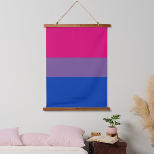 SlipperyJoe's Bisexual Pride Flag Lavendel-pink bl Wandteppich Mit Holzrahmen (Schlafzimmer)