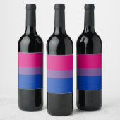 SlipperyJoe's Bisexual Pride Flag Lavendel-pink bl Weinetikett (Flaschen)