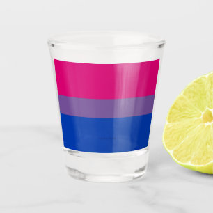 SlipperyJoe's Bisexuelle Pride-Flagge lila-rosa bl Schnapsglas