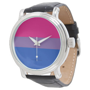 SlipperyJoe's Bisexuellen-Stolzflagge Farben Magen Armbanduhr