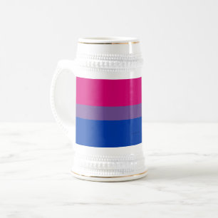 SlipperyJoe's Bisexuellen-Stolzflagge Farben magen Bierglas