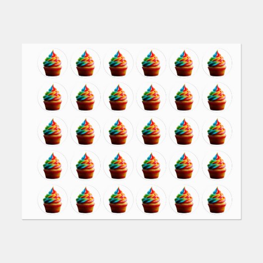 SlipperyJoe's blendender Regenbogenkuchen wirbelt  Etiketten (Blatt)