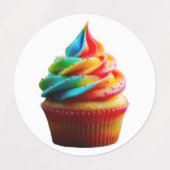 SlipperyJoe's blendender Regenbogenkuchen wirbelt  Etiketten (Design 1)