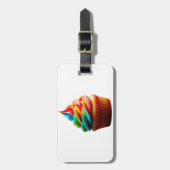 SlipperyJoe's blendender Regenbogenkuchen wirbelt Gepäckanhänger (Vorderseite vertikal)