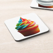 SlipperyJoe's blendender Regenbogenkuchen wirbelt  Getränkeuntersetzer (Linke Seite)