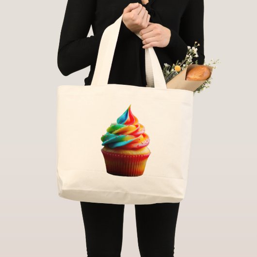 SlipperyJoe's blendender Regenbogenkuchen wirbelt  Jumbo Stoffbeutel (Vorderseite (Produkt))