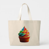 SlipperyJoe's blendender Regenbogenkuchen wirbelt  Jumbo Stoffbeutel (Rückseite)