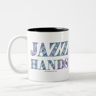 SlipperyJoe's Broadway-Musical Jazz Hands queere C Zweifarbige Tasse