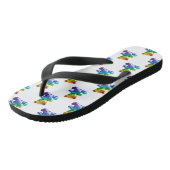 SlipperyJoe's brushed Metal Teddy Bär Regenbogensc Badesandalen (Schrägansicht)