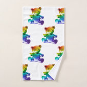 SlipperyJoe's brushed Metal Teddy Bär Regenbogensc Badhandtuch Set (Handtuch)