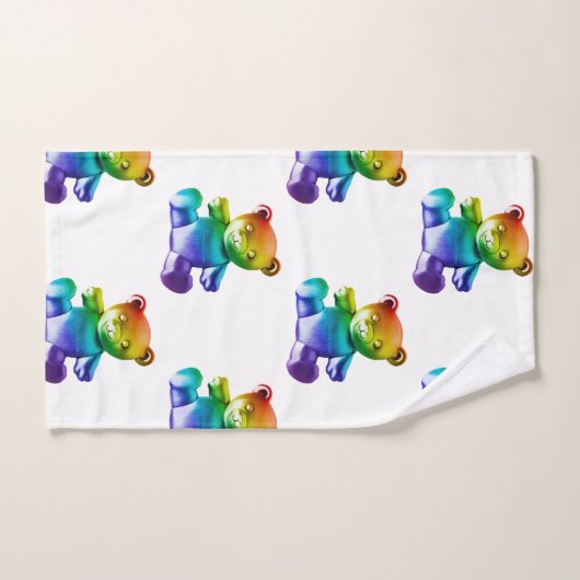 SlipperyJoe's brushed Metal Teddy Bär Regenbogensc Badhandtuch Set (Handtuch)