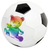 SlipperyJoe's brushed Metal Teddy Bär Regenbogensc Fußball (Dreiviertel)