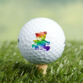 SlipperyJoe's brushed Metal Teddy Bär Regenbogensc Golfball (Insitu T-Shirt)