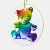 SlipperyJoe's brushed Metal Teddy Bär Regenbogensc Keramik Ornament (Links)