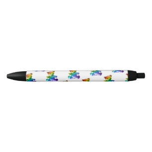 SlipperyJoe's brushed Metal Teddy Bär Regenbogensc Kugelschreiber