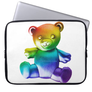 SlipperyJoe's brushed Metal Teddy Bär Regenbogensc Laptopschutzhülle