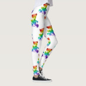 SlipperyJoe's brushed Metal Teddy Bär Regenbogensc Leggings (Rechts)