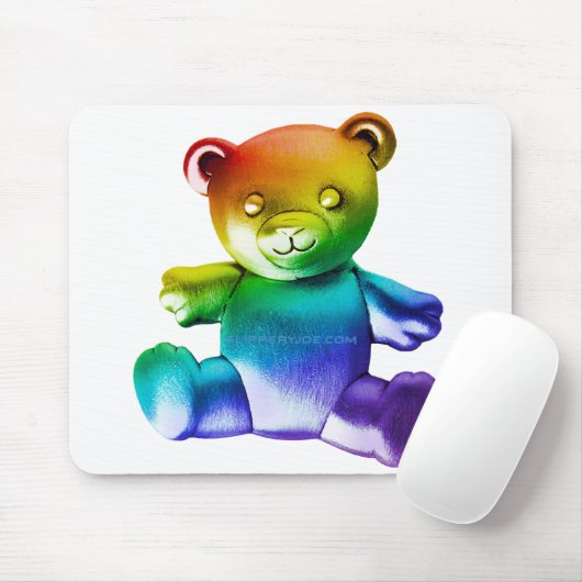 SlipperyJoe's brushed Metal Teddy Bär Regenbogensc Mousepad (Mit Mouse)